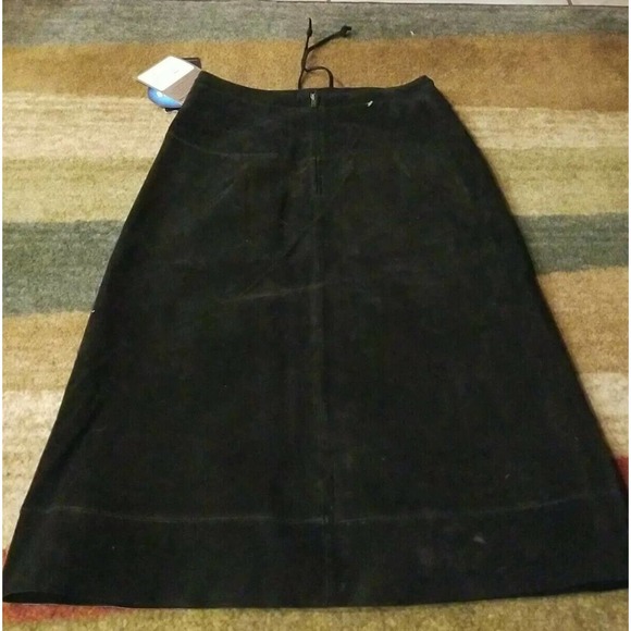 AR BERNARDO FASHIONS WOMEN'S BLACK SUEDE LEATHER SKIRT WASHABLE Size S - Picture 1 of 12